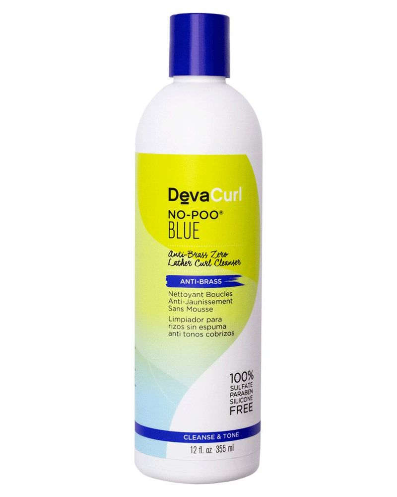 DevaCurl No Poo Blue Anti-Brass Zero Lather Curl Cleanser, £25.00