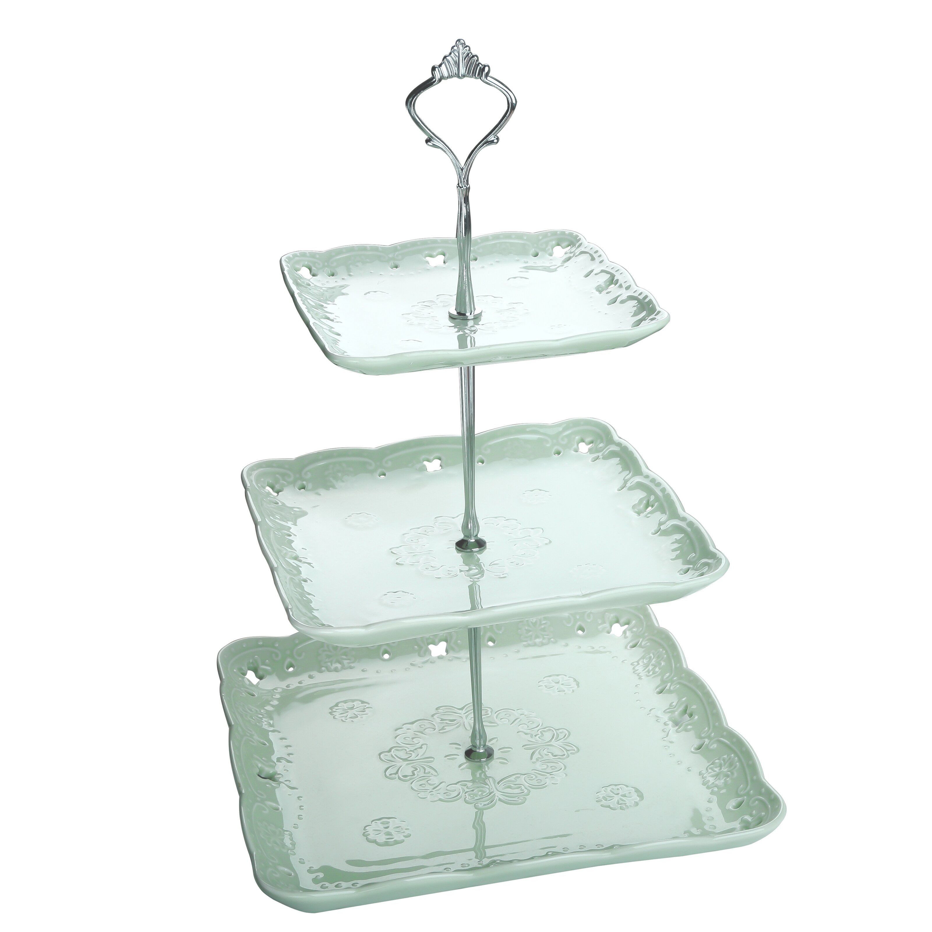 Floral 3-Tier Cake Serving Stand