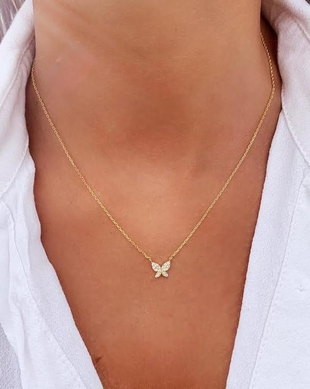 Gold-Plated Butterfly Necklace