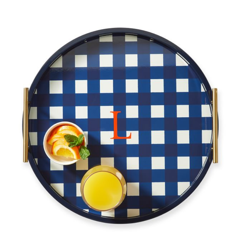Gingham Lacquer Tray