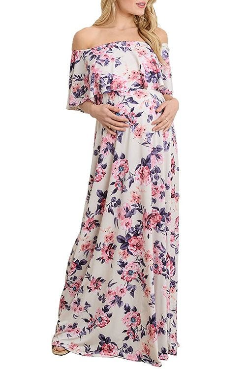 Off-Shoulder Maternity Dress 