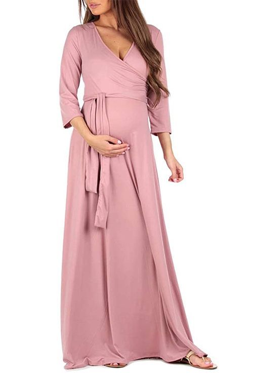 Maternity Faux Wrap Maternity Dress 