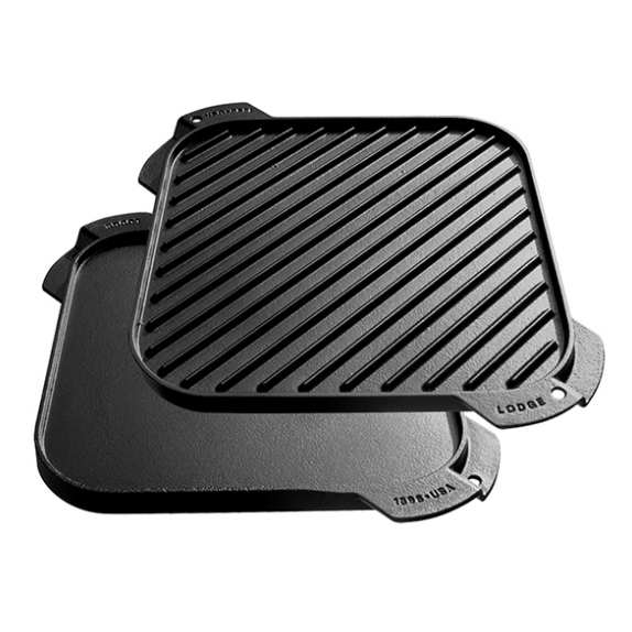 Bruntmor 2-In-1 Cast Iron Skillet Rectangle Roasting Pan With Reversible  Griddle Pan For Stove Top | 20x10 Multi Cooker Deep Roasting Grill Pan