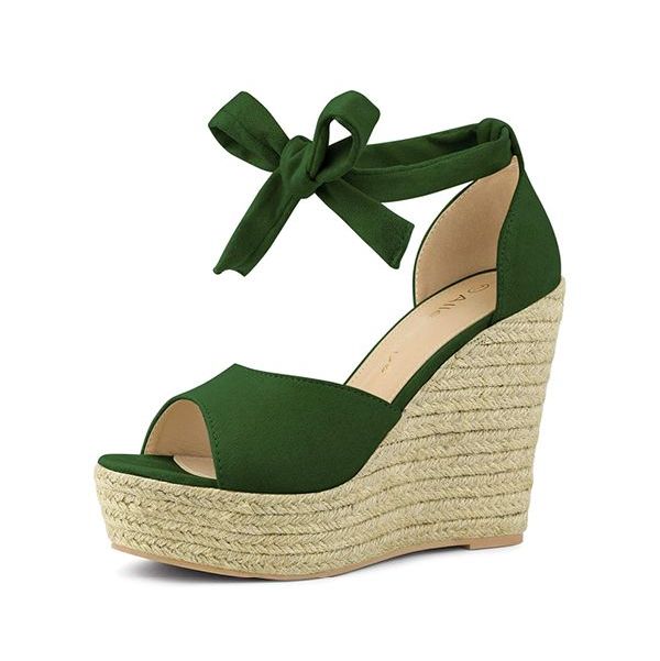 Tie-Up Ankle-Strap Wedges