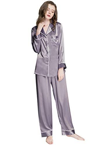 slipintosoft Best Women's Silk Pajamas Long Mulberry Silk Pjs Real Pure 100% Silk Sleepwear Pink / Xs
