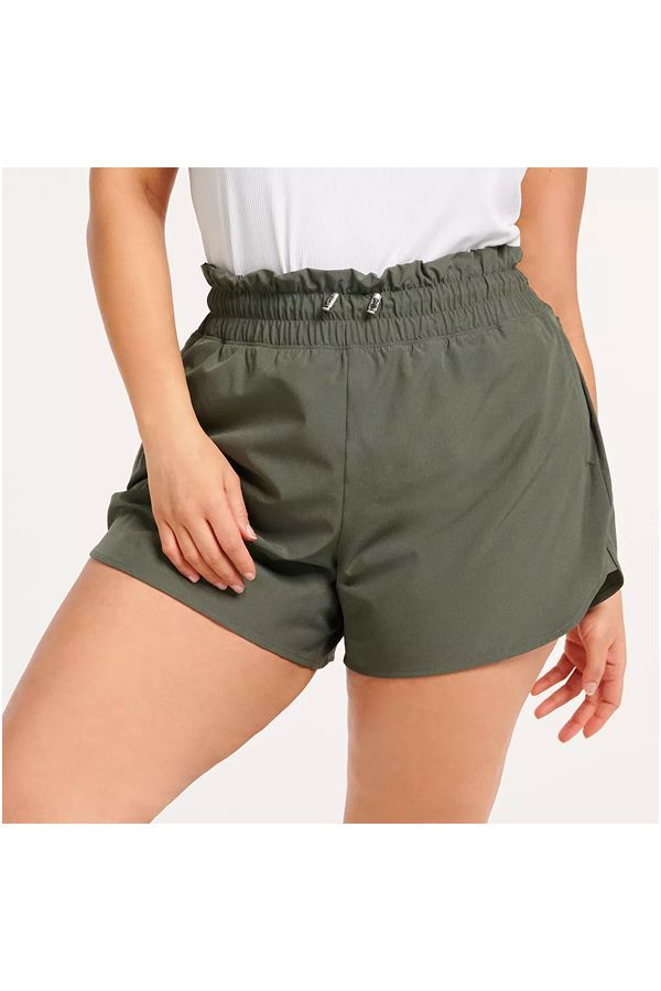 Plus-Size FLX Paperbag-Waist Shorts