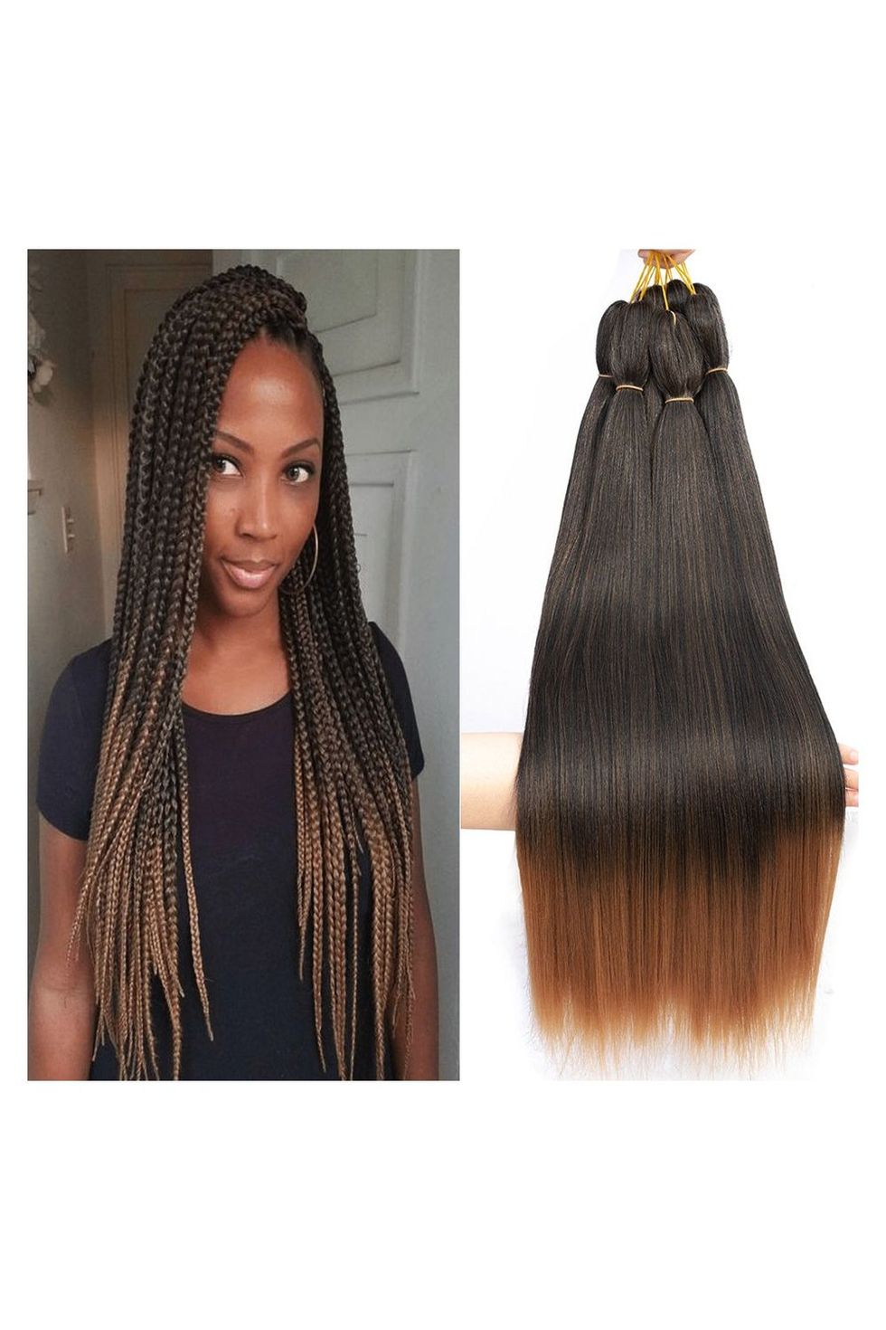 Blonde Faux Locs Synthetic Braids Straight Human Braiding For