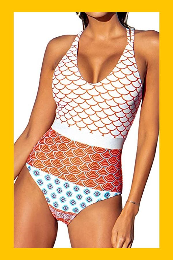  Geo-Print Bathing Suit