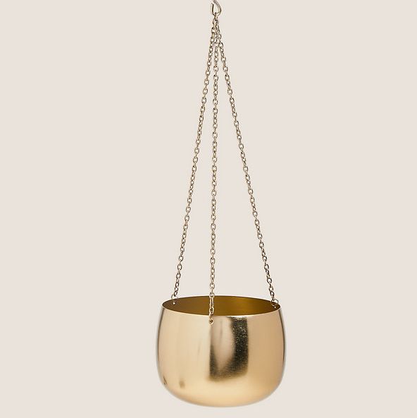 Small Gold Hanging Planter
