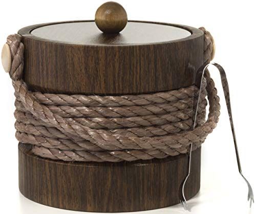 Wood and Rope Ice Bucket