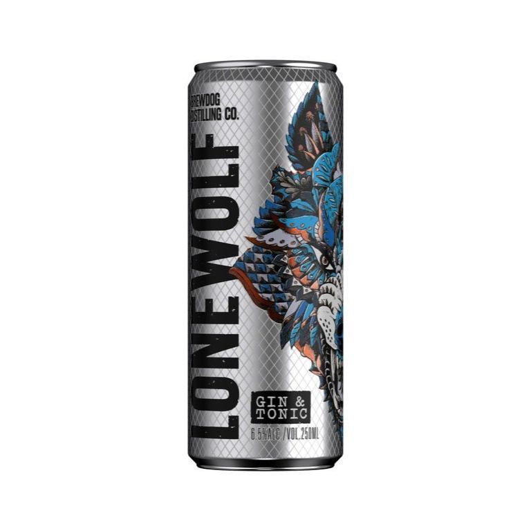 Brewdog LoneWolf Gin and Tonic 6.5% ABV, £21.95 for 12 x 250ml