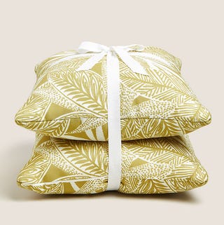 Set of 2 Palm Print Outdoor Cushions Set of 2 Palm Print Outdoor Cushions