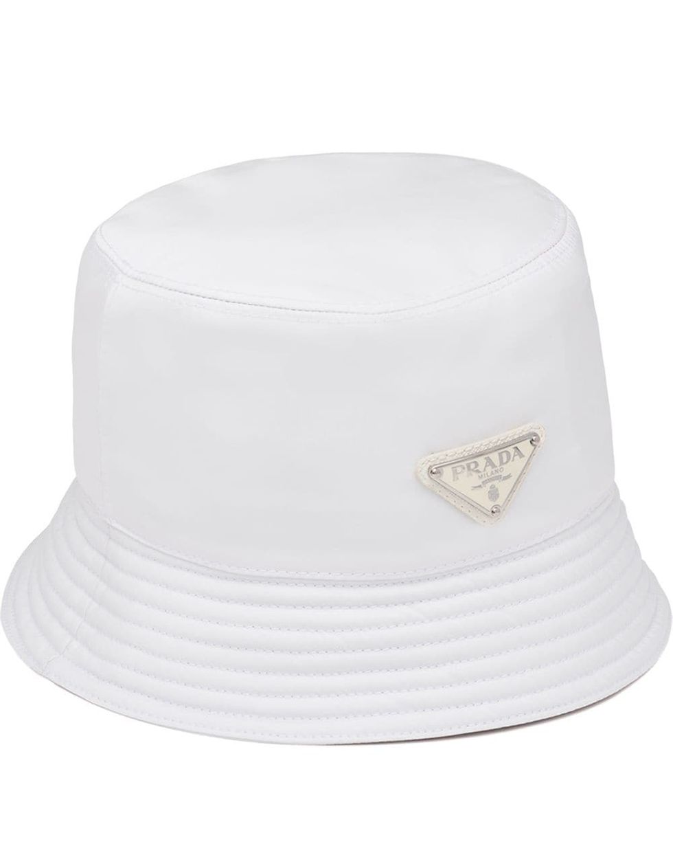 Prada Embroidered-Logo Bucket Hat