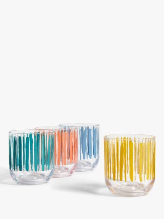 John Lewis & Partners Striped Plastic Tumblers, Set of 4