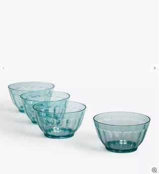 John Lewis & Partners Recycled Glass-Effect Fluted Picnic Bowls