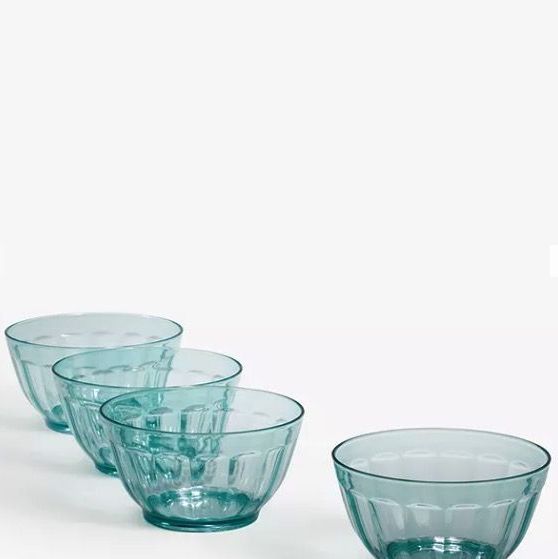 John Lewis & Partners Recycled Glass-Effect Fluted Picnic Bowls