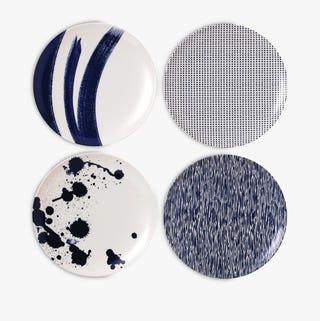 Royal Doulton Pacific Melamine Salad Plate, Set of 4, Blue, Dia.20.5cm Royal Doulton Pacific Melamine Salad Plate, Set of 4, Blue, Dia.20.5cm