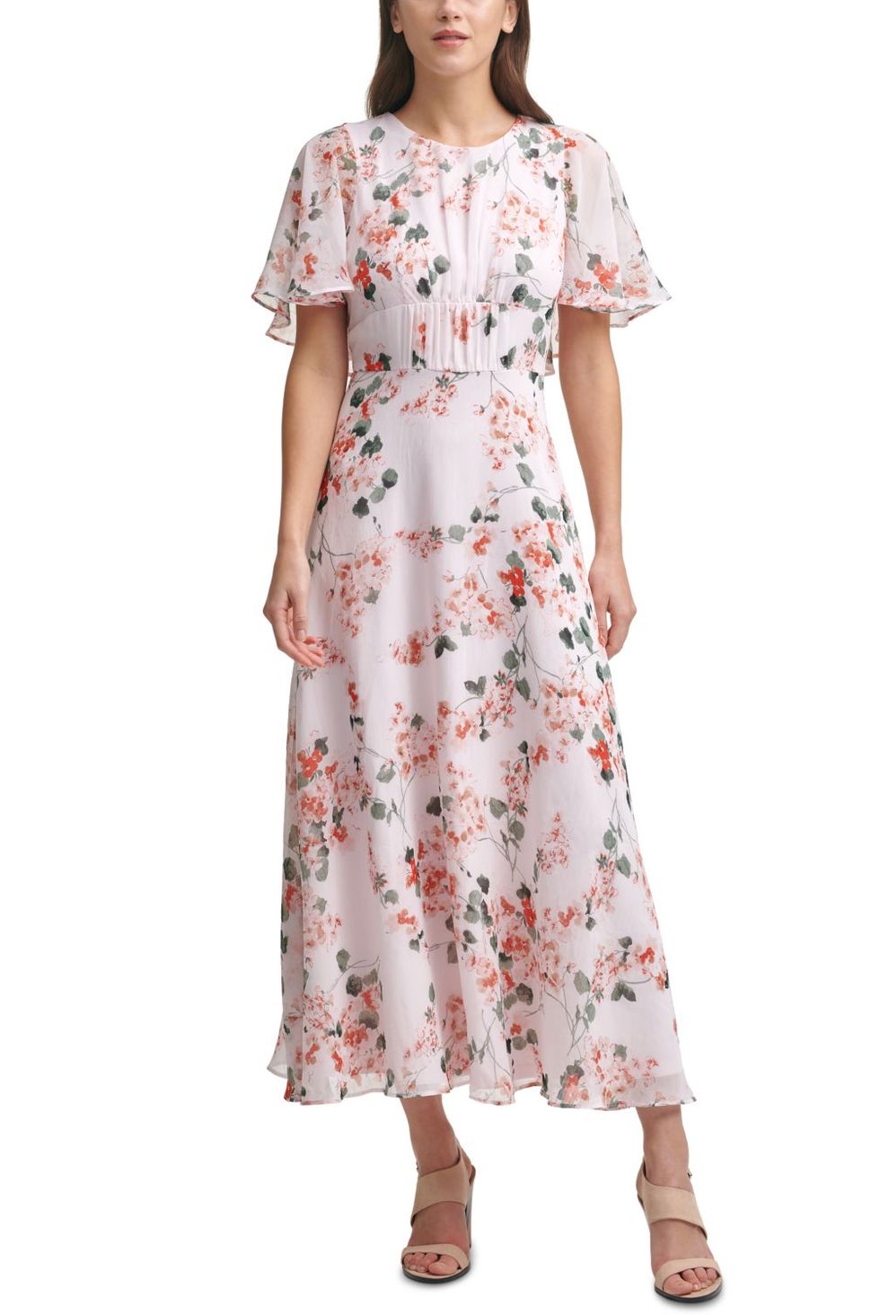 Floral-Print Chiffon Maxi Dress