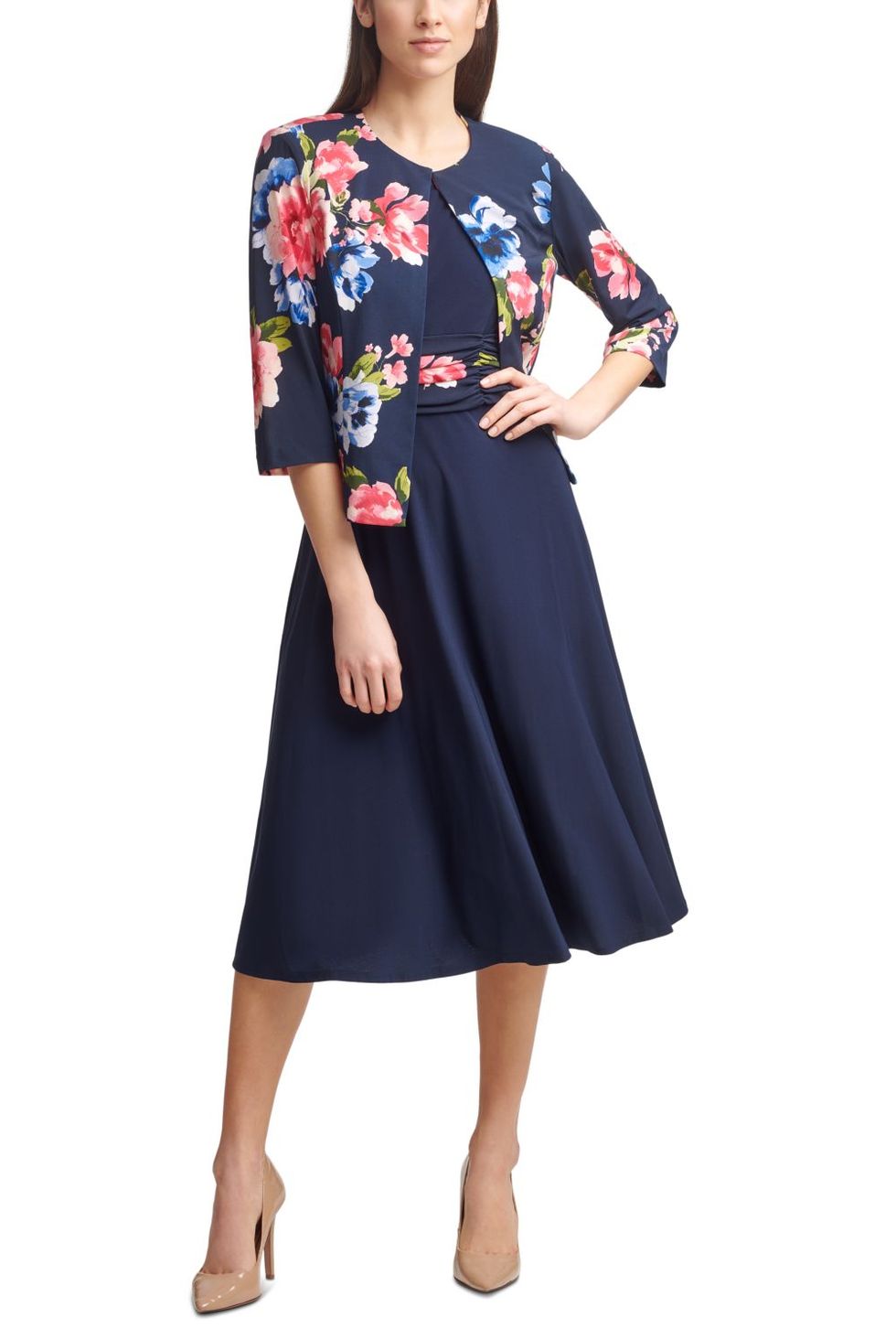 Floral-Print Jacket Dress