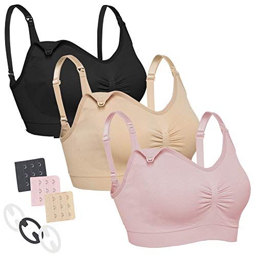 Three Pack Seamless Pregnancy Bra with Extenders