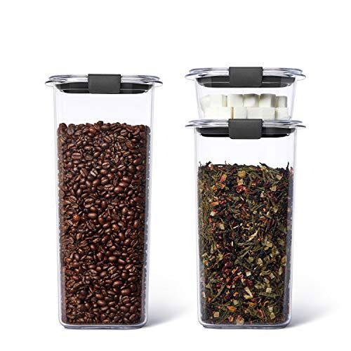 Grains and Coffee Set of 3 Containers with Lids 