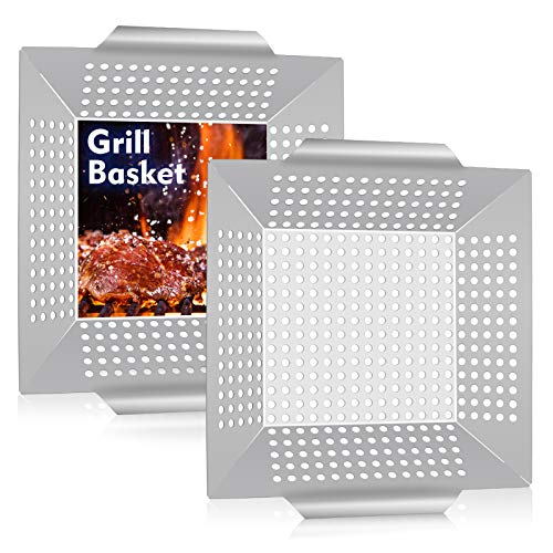HaSteeL Large BBQ Grilling Basket Wok 