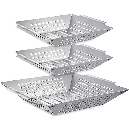 Vencino 3 Pack Grill Basket Set 