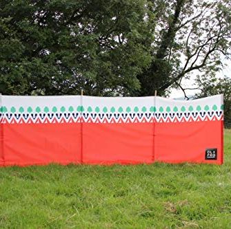 OLPRO Outdoor Witley Wooden 5 Pole Windbreak 4.8m Red