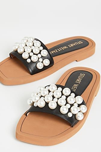 Women Goldie Slide Sandals Ladies Shoes Pearl Sandal Slippers