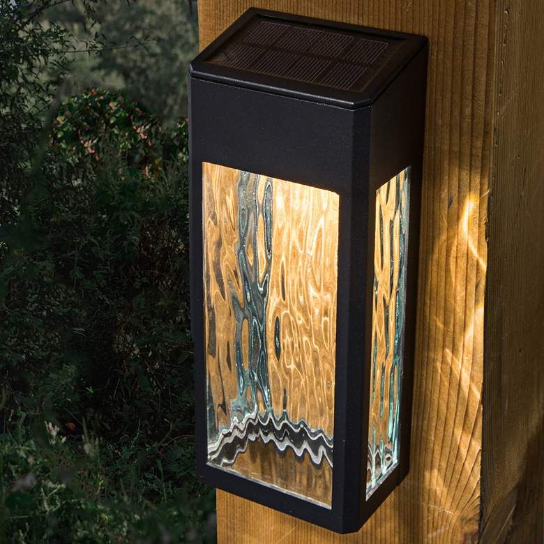 LED SOLAR POWERED WALL LANTERNS WALL LIGHT LAMP OUTDOOR GARDEN PATIO DOOR 