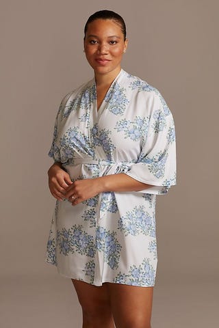 Blue Blooms Floral Robe