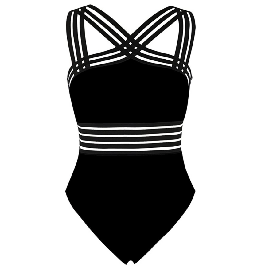 One-Piece Front Crossover Bathing Suit