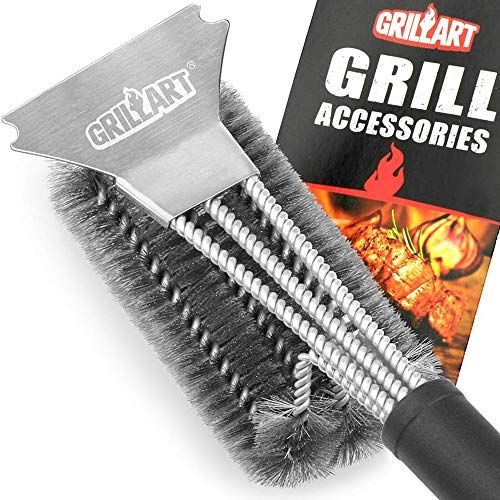 12-Inch Stainless Steel Barbecue Brush With 3-Sided Cleaning Brush, Bbq  Grill Cleaning Tool With Handle And Hanging Loop, Wire Bristles For Cleaning  Charcoal, Gas, Electric And Outdoor Bbq Grills - Extra Strong
