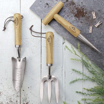 Garden Tools In Wood And Stainless Steel