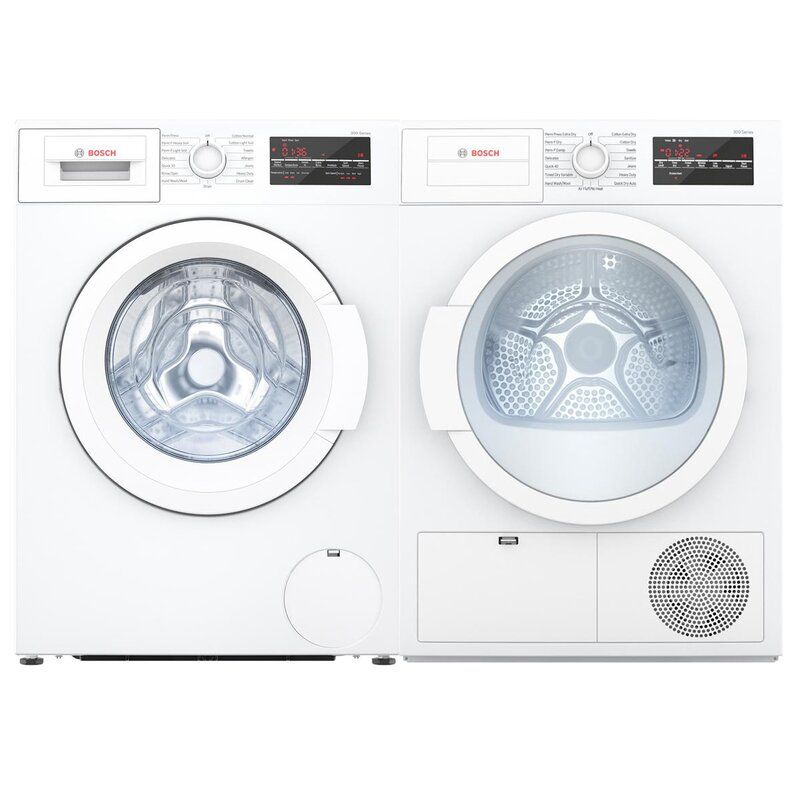Bosch 300 Series 2.2-Cubic-Foot Front-Load Washer and 4-Cubic-Foot Electric Dryer