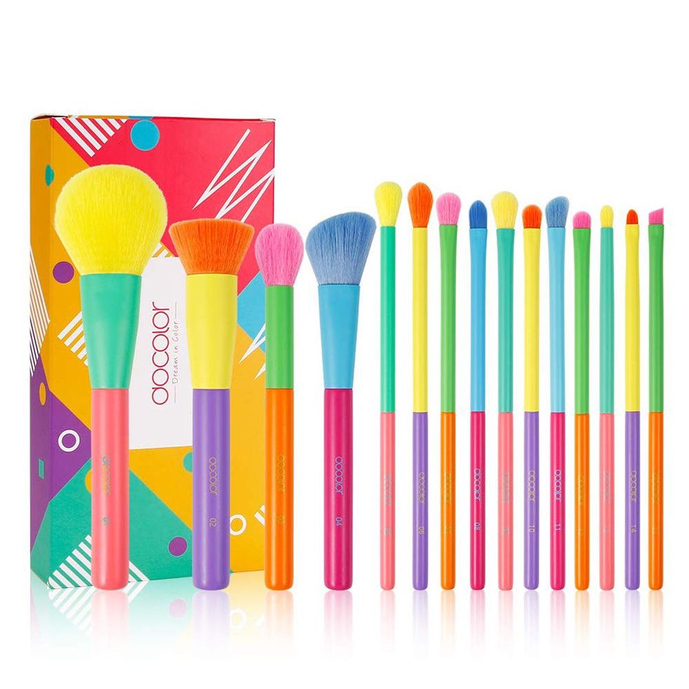 15-Piece Colourful Makeup Brush Set