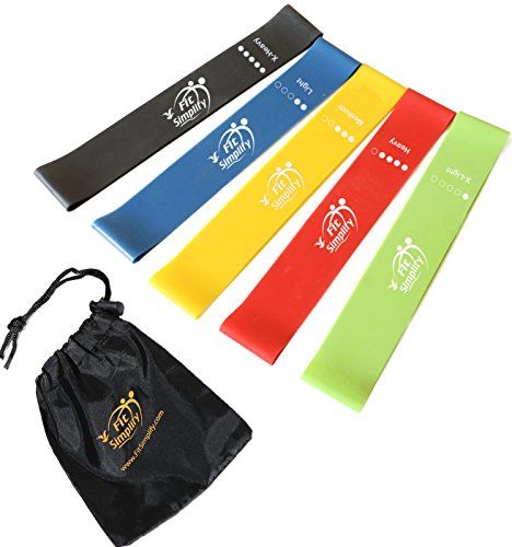 Resistance Loop Exercise Bands with Carry Bag, Set of 5