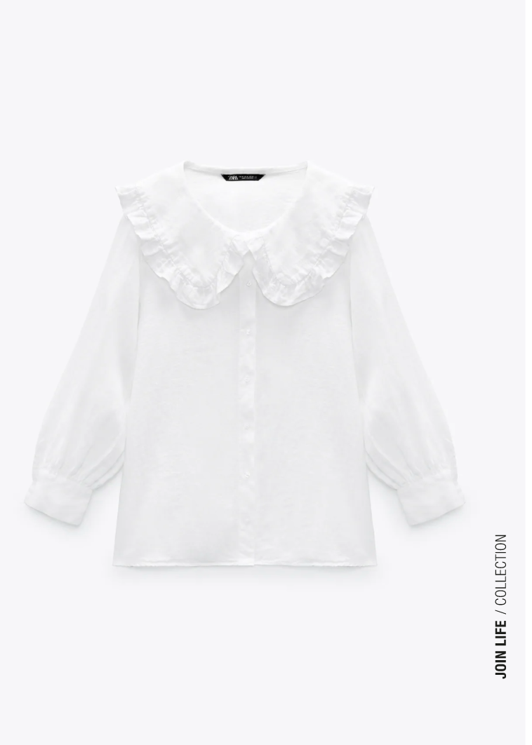 Linen top with Peter Pan collar