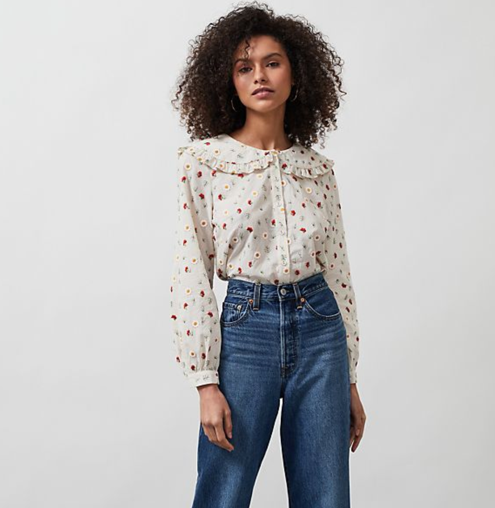 Andrea Ruffled Collar Blouse