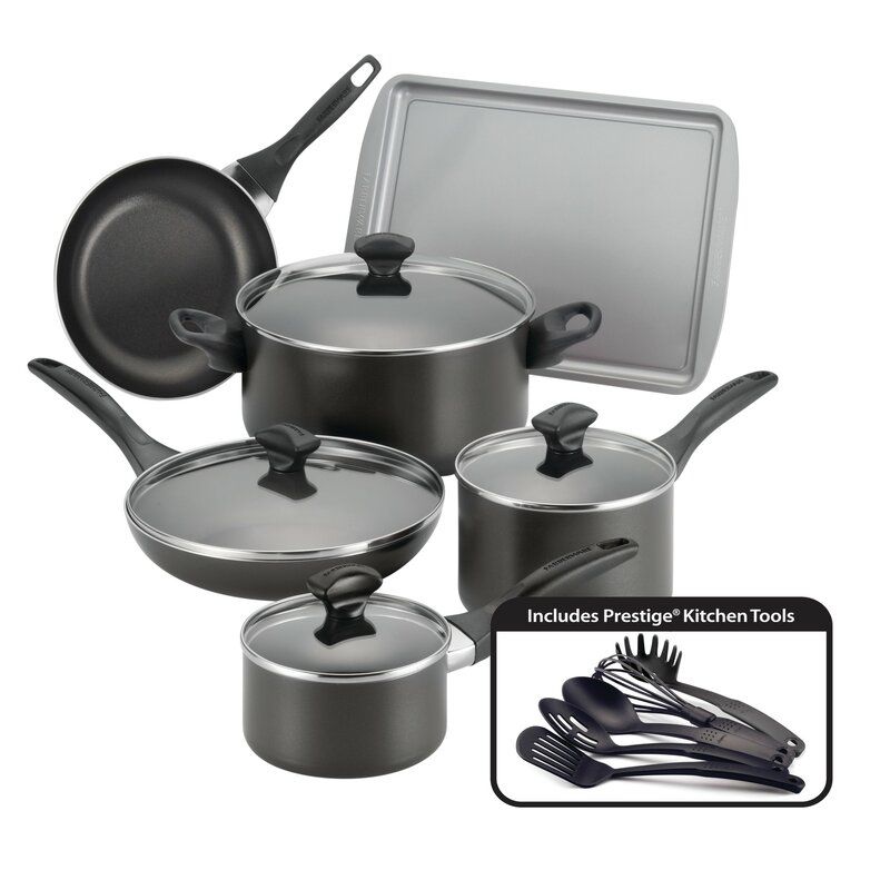 Farberware Dishwasher Safe Nonstick Cookware Set, 15-Piece 