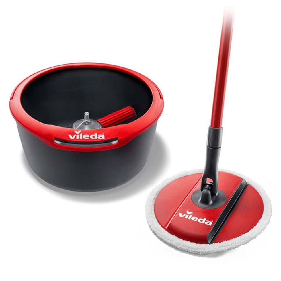 Vileda Turbo Microfibre Mop and Bucket Set Set with Extra 2-in-1 Head Replacement 