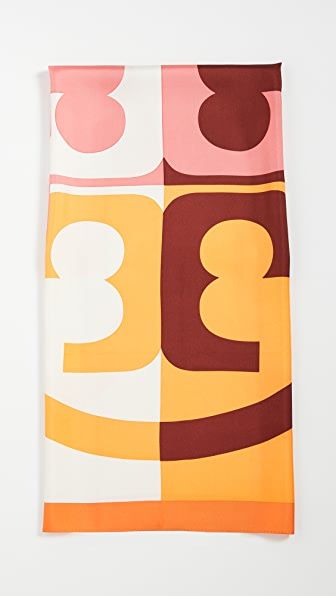 Tory Burch Multicolor Leopard Print Silk Scarf
