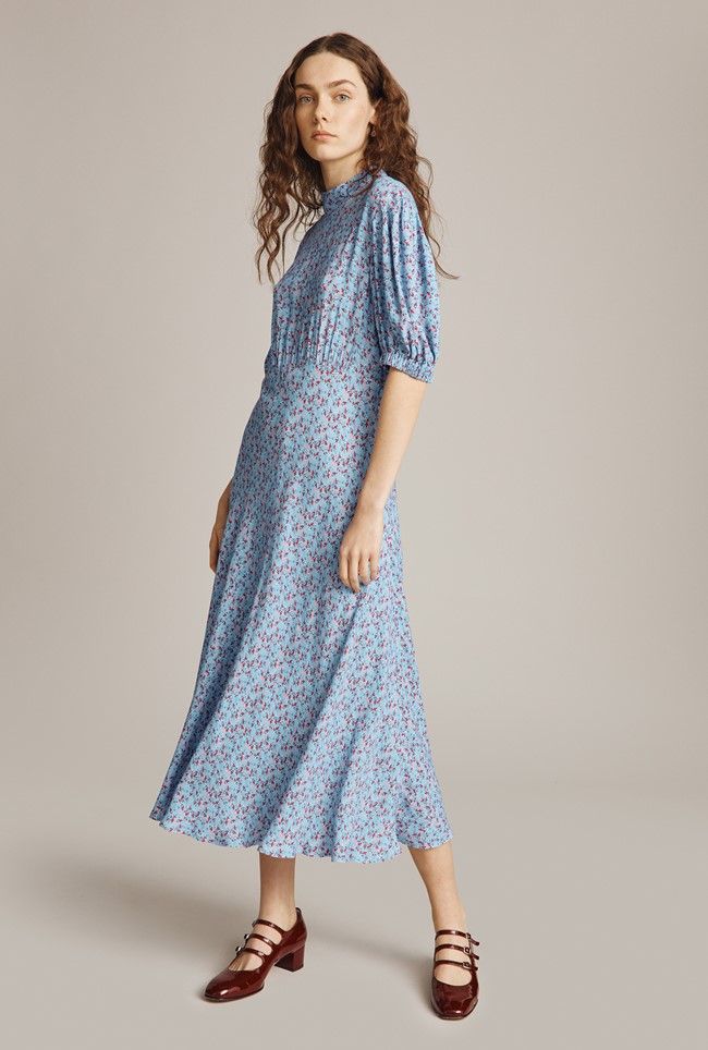 Ghost jenna clearance dress blue floral