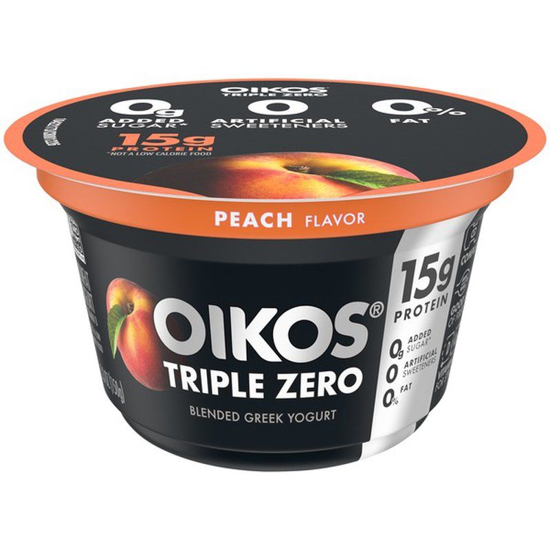 Oikos Triple Zero Peach Greek Yogurt