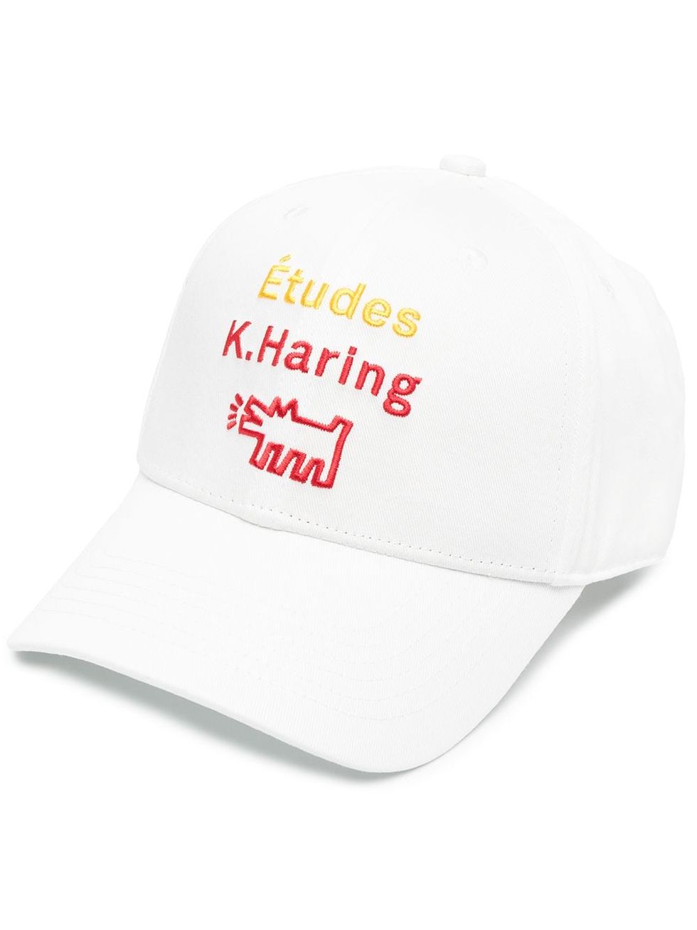 清爽白棒球帽推薦：Études x Keith Haring刺繡棒球帽