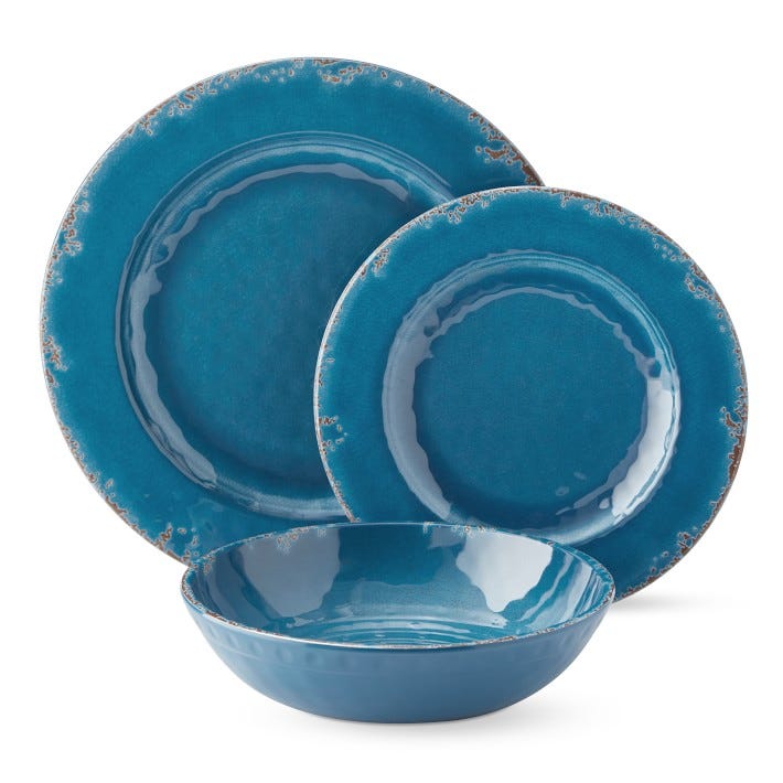 Rustic Outdoor Melamine 12-Piece Dinnerware Set