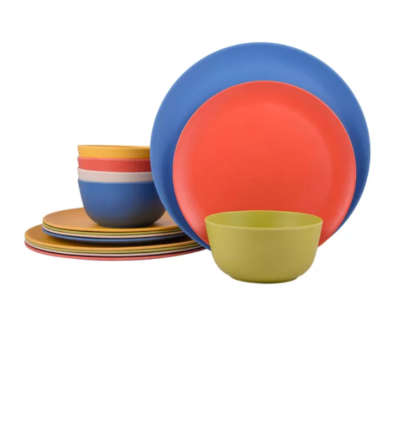CaterEco Melange 36-Piece Bamboo Dinnerware Set 
