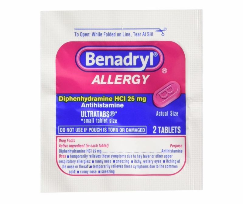 Benadryl Diphenhydramine HCL 25 mg, 25 Packets