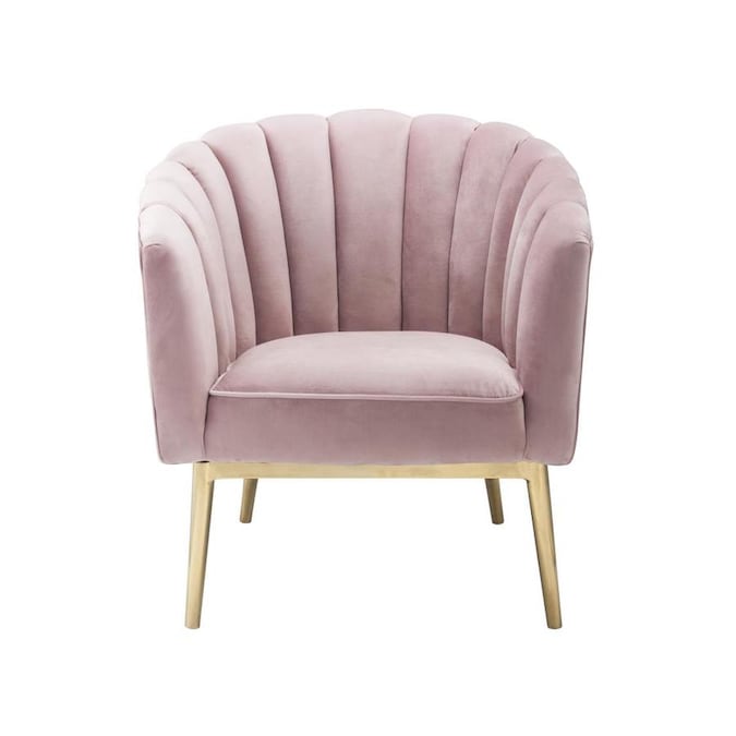 Pink and Gold Velvet Accent Chair