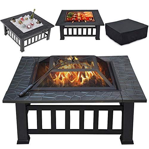 Yaheetech Wood-Burning Fire Pit Table 